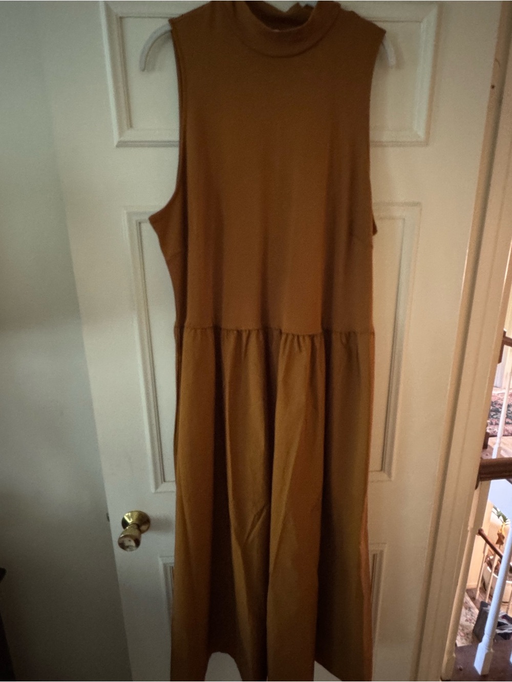 A New Day Sleeveless High-Neck Maxi Dress in Mustard Brown Size 1x BNWT - Picture 5 of 6